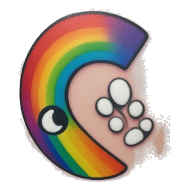 Rainbow in Semicolon shape tattoo sticker