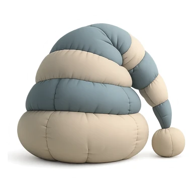 blue and white striped sleep cap in cushion style sticker