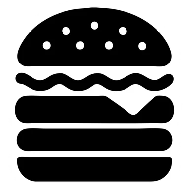 A hamburger with lettuce, tomato, and cheese sticker