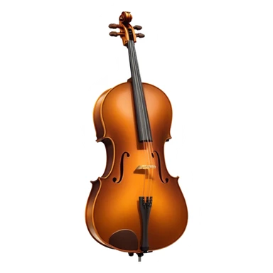 Cinematic Realistic Cello, deep brown polished wood, elegant f-holes creating contrast, warm golden light reflecting off its curves, glowing with depth and a rich musical resonance. sticker