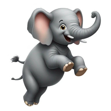 Elephant jumping on a trampoline sticker