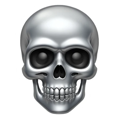 silver chrome scull sticker