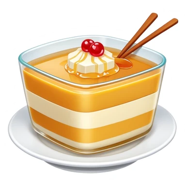 Chinese sweet Douhua tofu pudding with syrup and toppings, simplified emoji style with bold outlines and bright colors, cartoon style soft dessert sticker