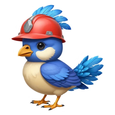 cute toon bird with helmet sticker
