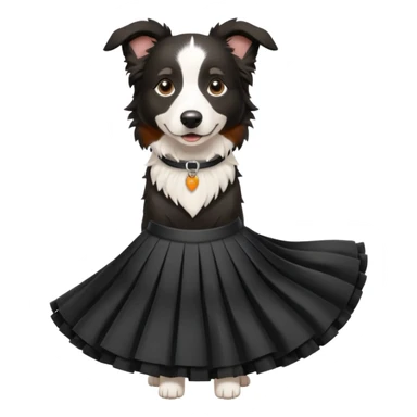 berger australien noir et blanc avec une jupe sticker