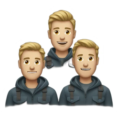 three guys in iceland sticker