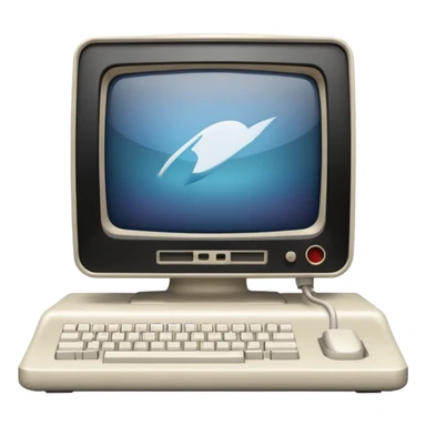 old mac computer front view sticker