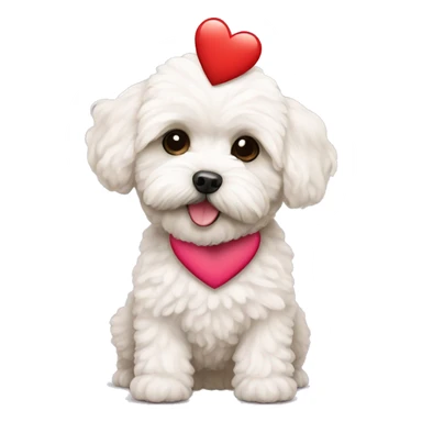 Maltipoo with heart  sticker