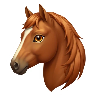 Cinematic Elegant Chestnut Horse Portrait Emoji, Head held high with a serene, graceful gaze, showcasing a magnificent chestnut fur with a radiant shimmer, flowing mane and tail, and luminous amber eyes that exude beauty and grace, Simplified yet majestically refined features, highly detailed, glowing with a soft, ethereal light, high shine, poised and breathtaking, stylized with an air of pure elegance, capturing the essence of a stunning and graceful steed, so beautiful it feels like it could gallop out of the screen with effortless charm! sticker