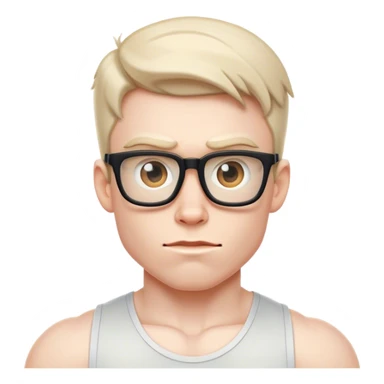 muscular nerdy boy sticker