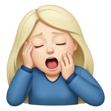 yawning sleepy character sticker
