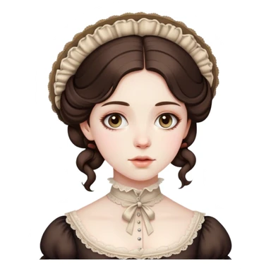 Brunnete Victorian girl  sticker