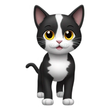 Limping black and white cat sticker