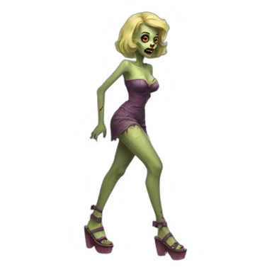 zombi pinup wearing sandals sticker