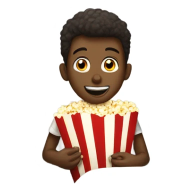 cinema seat with a boy eating popcorns sticker