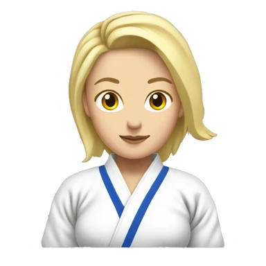 female judo athlete facing sideways, blonde sticker