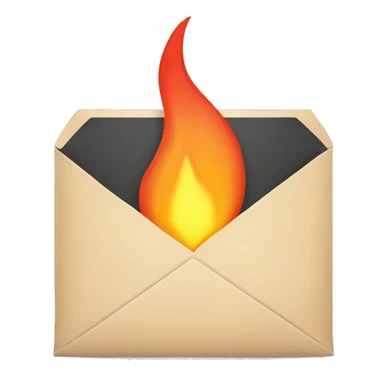 fire coming out of an open envelope sticker