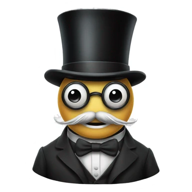 Top hat with monocle and cane sticker