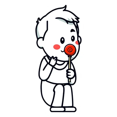 Man licking lollipop sticker