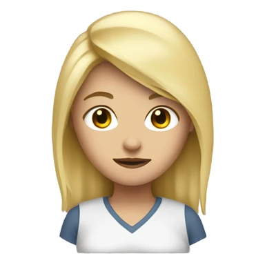 Create me a defensive emoji featuring a blonde girl sticker