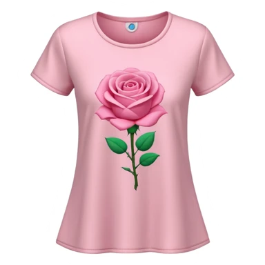 A 3D cartoon rose-pink women’s top with short sleeves, soft fabric texture, gentle lighting, isolated on plain background. plain no textures. sticker