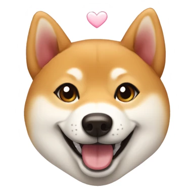 Shiba inu smiling face with hearts sticker