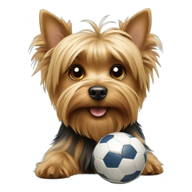 Yorkie with football  sticker