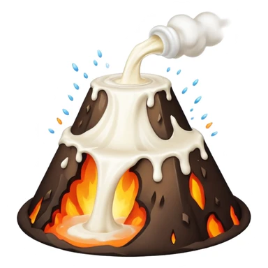 Volcano shooting out milk sticker