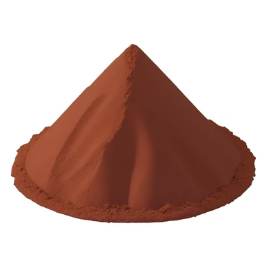 cocoa powder mound or dusting rich brown fine velvety matte uneven soft ridges color from reddish to dark chocolate brown no spoon container or garnish clean 3D soft lighting transparent background emoji scale sticker
