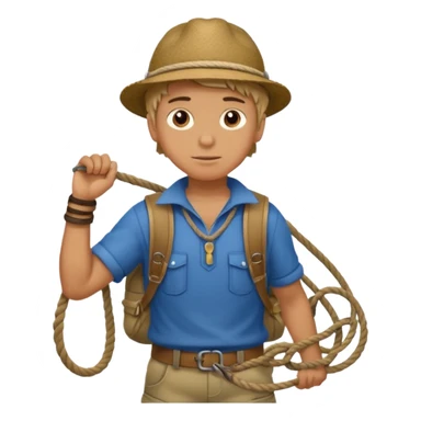 Boy carrying rope,Jungle Explorers. sticker