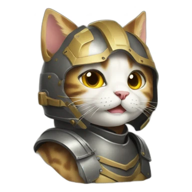 armored cat sticker