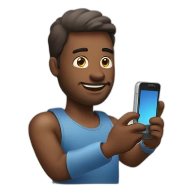 MAN WHIT A SMARTPHONE SENDING MENSSAGE IN INSTAGRAM sticker