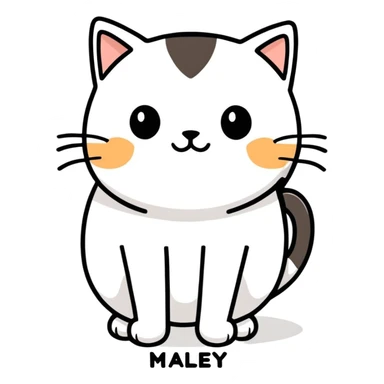 Cat saying Maley is the best sticker