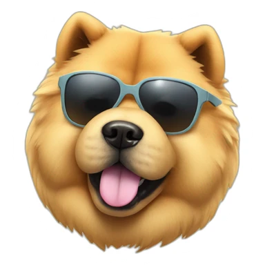 chow chow with sun glasses sticker