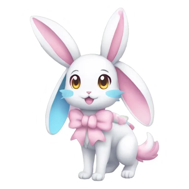 Kawaii Pastel Sylveon-Bunny-Pokémon full body sticker