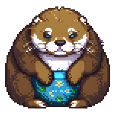 sleepy otter sticker