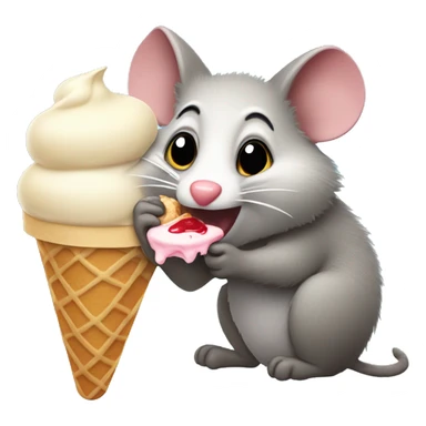 Possum licking ice cream cone sticker