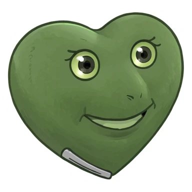 Big green heart sticker