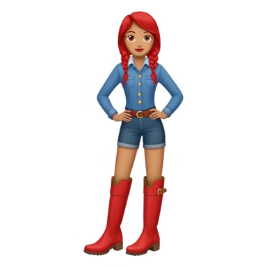 woman's red long boots sticker