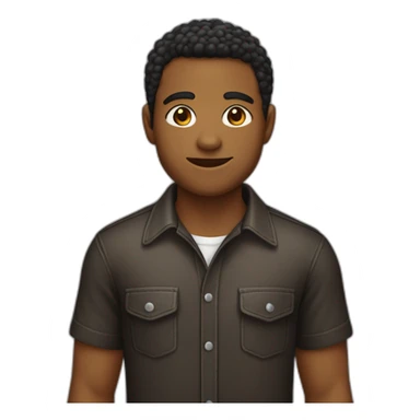 adolescente de camisa negra y pelo marrón sticker