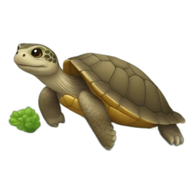 tortue sur une loutre sticker