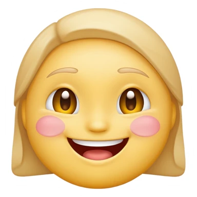 grinning face emoji, wide smile, blushing cheeks sticker