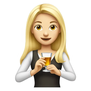 Blonde girl with a shot glass sticker