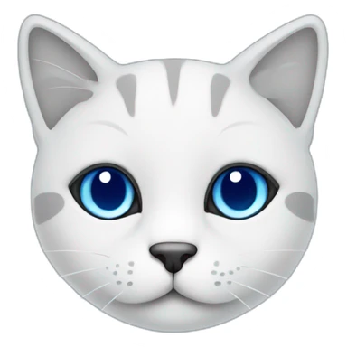 Blue simplistic sketch of a cute cat face sticker