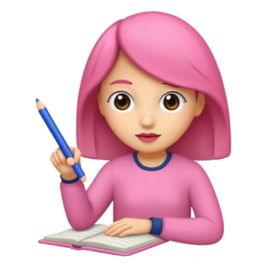 lapiz rosa escribiendo sticker