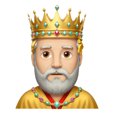 Bearded King, Old king with long gray beard and jeweled crown. sticker