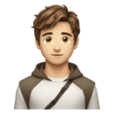 handsome brown hair boy white posing gallantly sticker