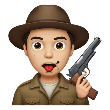 Gun in the mouth sticker