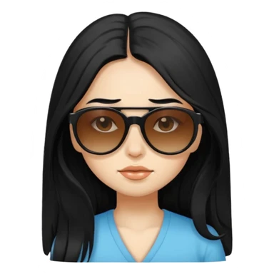 Girl with long black hair hitting a vape sunglasses hungover  sticker