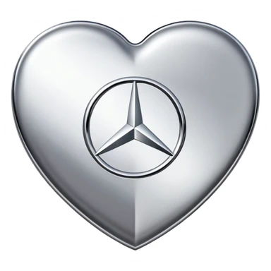 heart shaped Mercedes logo sticker